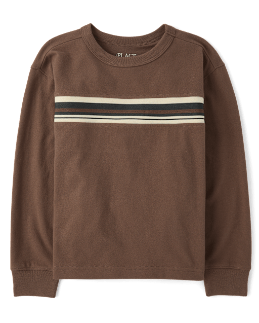 Boys Striped Sueded Top
