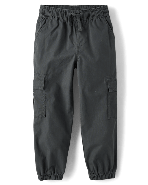 Boys Poplin Pull On Cargo Jogger Pants