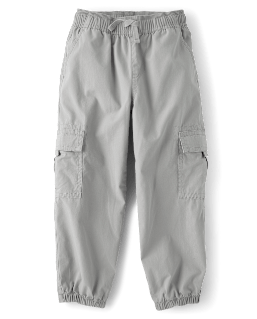 Boys Poplin Pull On Cargo Jogger Pants