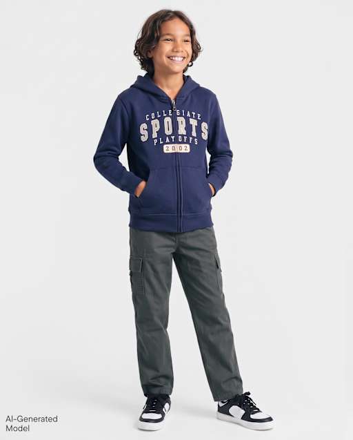Boys Poplin Pull On Cargo Pants