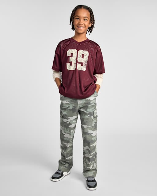 Boys Poplin Pull On Cargo Pants