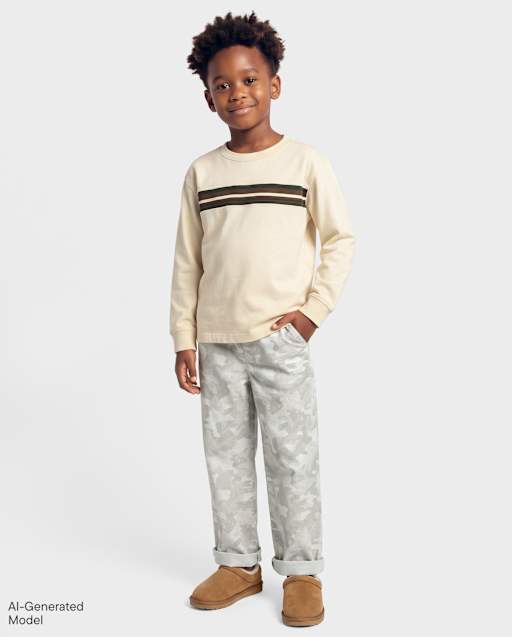 Boys Camo Baggy Pull On Pants