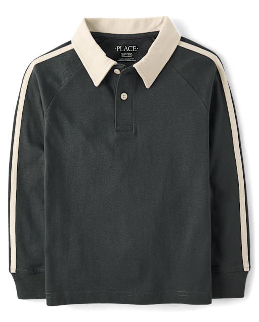 Boys Side Stripe Rugby Polo
