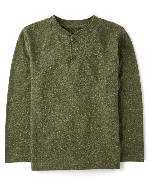 Boys Marled Henley Top