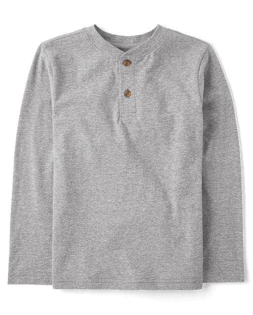 Boys Marled Henley Top