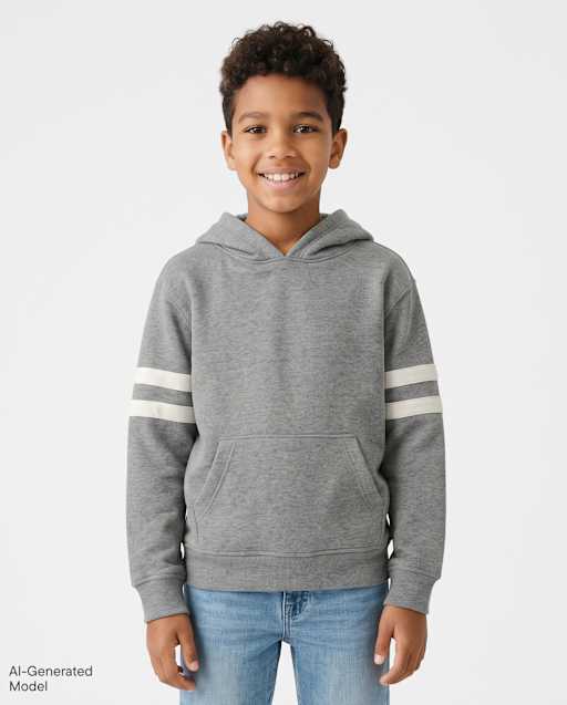 Boys Varsity Stripe Premium Fleece Hoodie