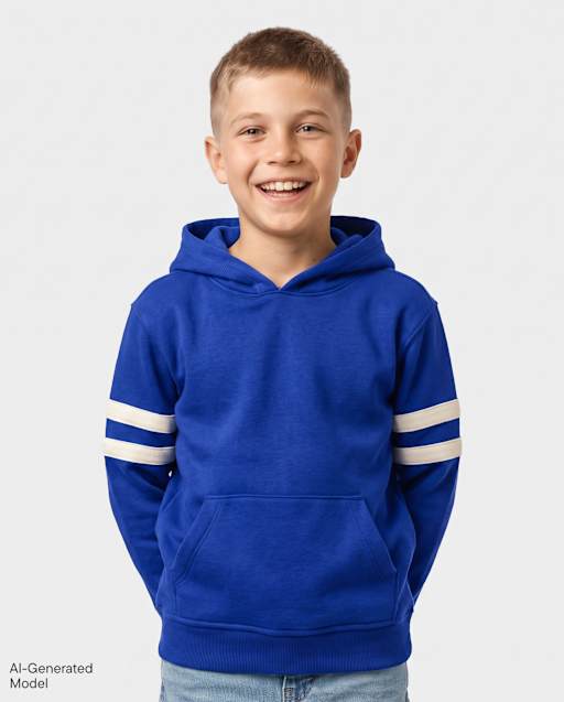 Boys Varsity Stripe Premium Fleece Hoodie