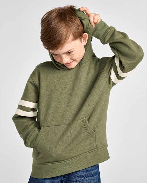 Boys Varsity Stripe Premium Fleece Hoodie