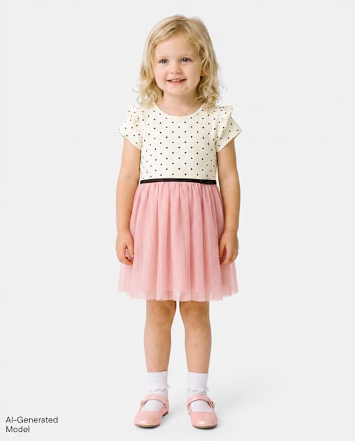 Baby And Toddler Girls Dot Print Tutu Dress