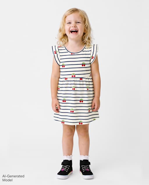 Baby And Toddler Girls Print Flutter Dress