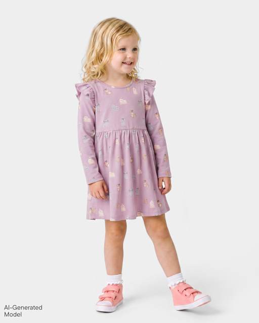 Baby And Toddler Girls Dog Flutter Dress