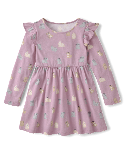 Baby And Toddler Girls Dog Flutter Dress