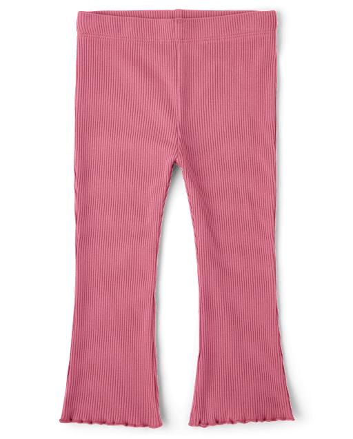 Baby And Toddler Girls Ribbed Lettuce Flare Leggings