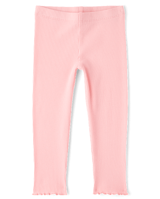 Baby And Toddler Girls Ribbed Lettuce Leggings