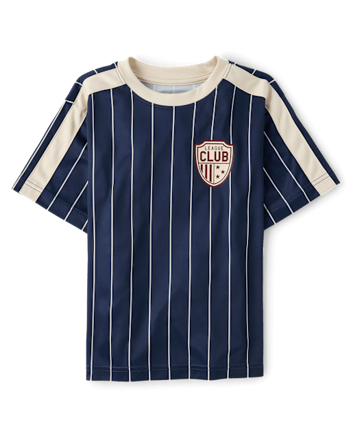 Boys Striped Varsity Soccer Jersey