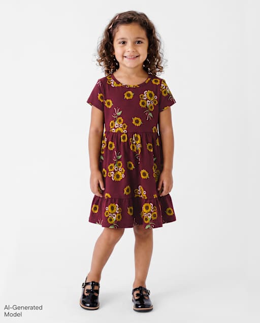 Baby And Toddler Girls Sunflower Ruffle Dress