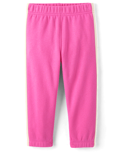 Toddler Girls Side Stripe Premium Fleece Jogger Pants