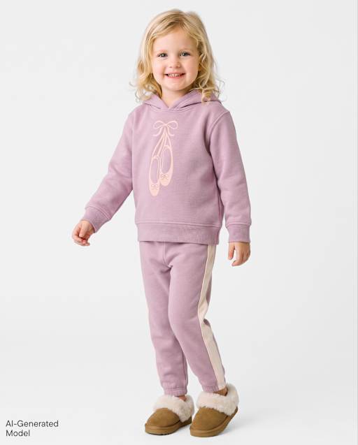 Toddler Girls Side Stripe Premium Fleece Jogger Pants