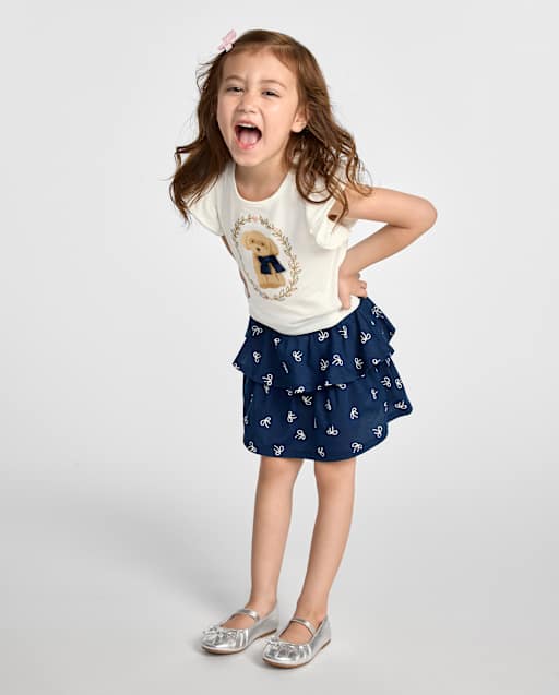 Toddler Girls Embellished Graphic 2-Piece Outfit Set