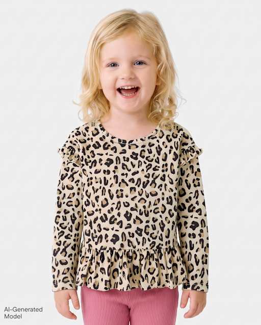 Toddler Girls Print Peplum Top
