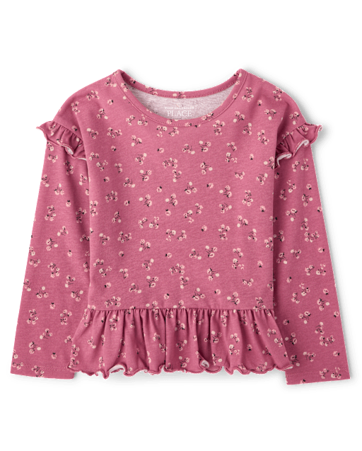 Toddler Girls Print Peplum Top