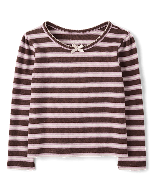 Toddler Girls Striped Ribbed Top