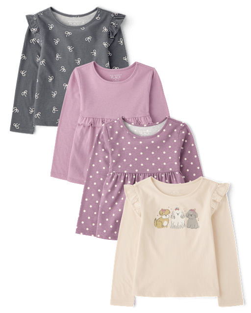 Toddler Girls Flutter Top 4-Pack