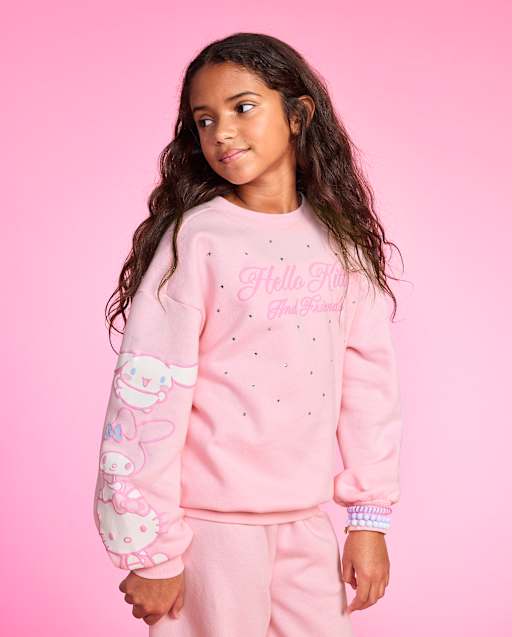Girls Hello Kitty® And Friends Embellished Premium Fleece Sweatshirt