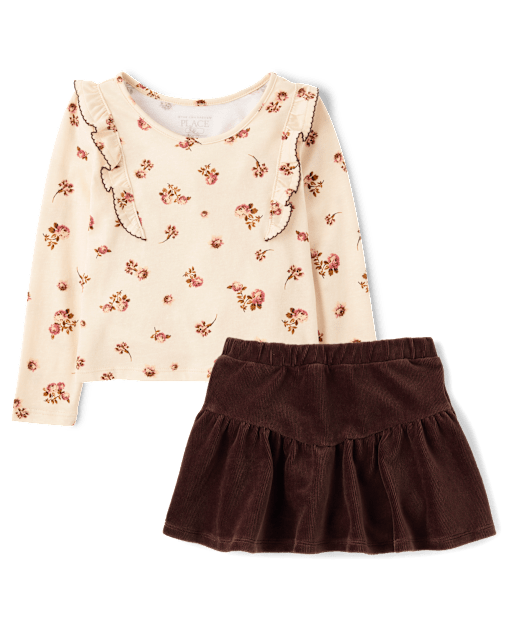 Toddler Girls Floral 2-Piece Outfit Set