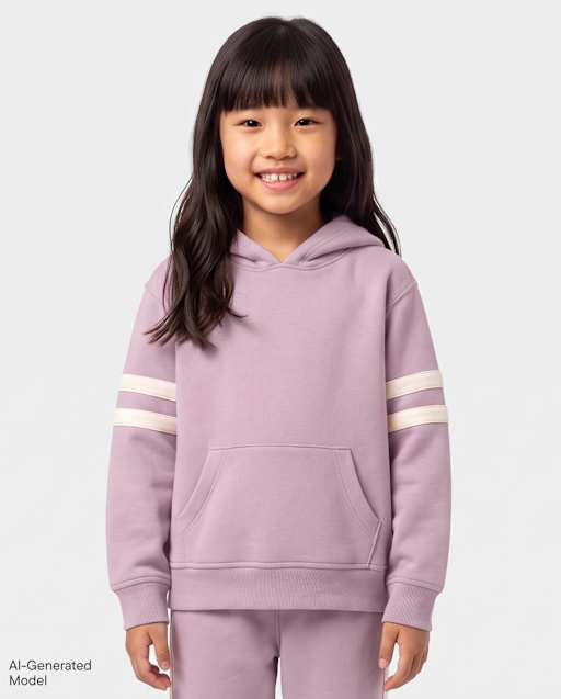 Girls Varsity Stripe Premium Fleece Hoodie