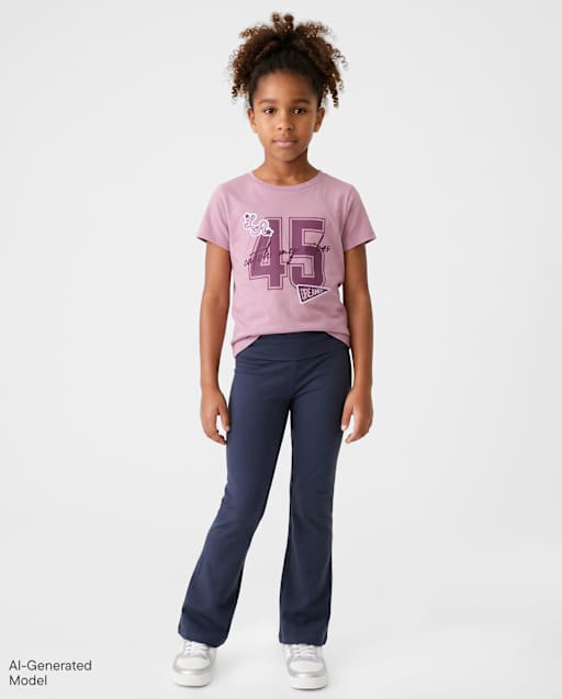 Girls Foldover Flare Leggings