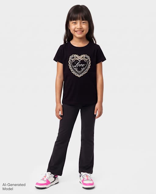 Girls Foldover Flare Leggings
