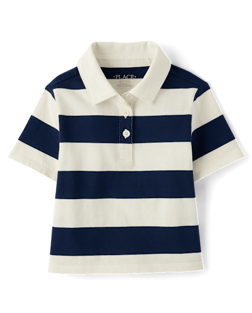 Girls Striped Rugby Polo