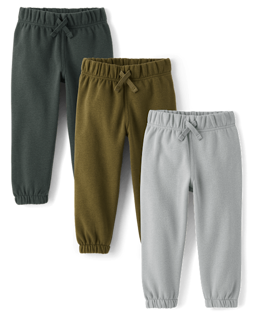 Baby And Toddler Boys Premium Fleece Jogger Pants 3-Pack