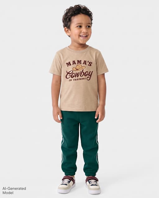 Baby And Toddler Boys Side Stripe Premium Fleece Jogger Pants