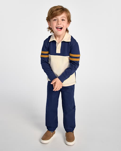 Baby And Toddler Boys Colorblock Varsity 2-Piece Outfit Set
