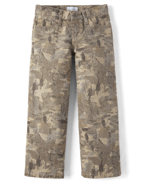 Girls Camo Baggy Jeans