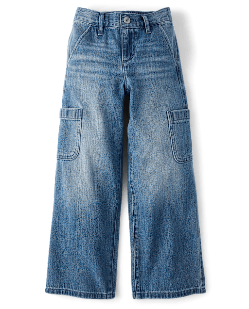 Girls Pull On Baggy Cargo Jeans
