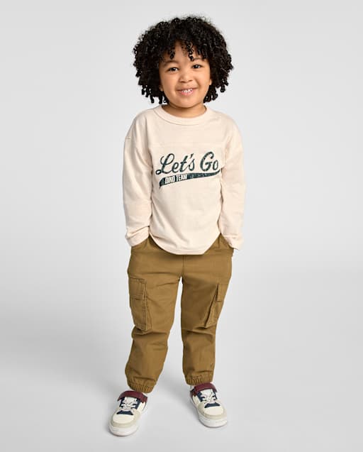 Pantalons de jogging cargo en popeline pour bébés et petits garçons