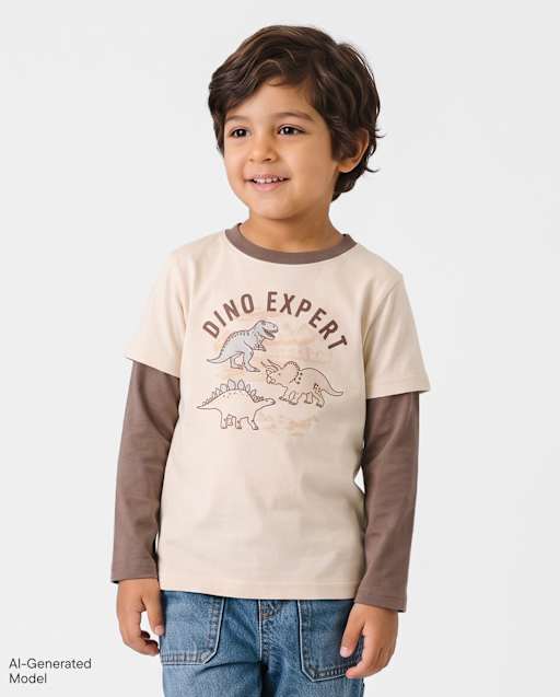 Baby And Toddler Boys Graphic Layered Top
