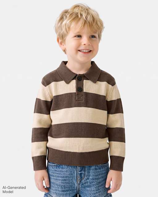 Baby And Toddler Boys Striped Rugby Sweater