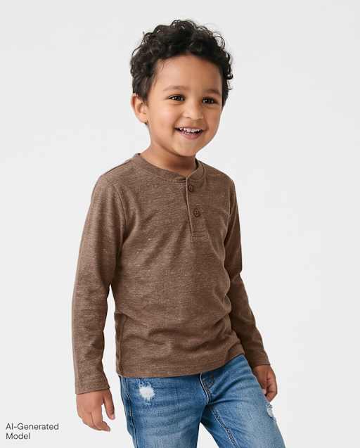 Baby And Toddler Boys Marled Henley Top