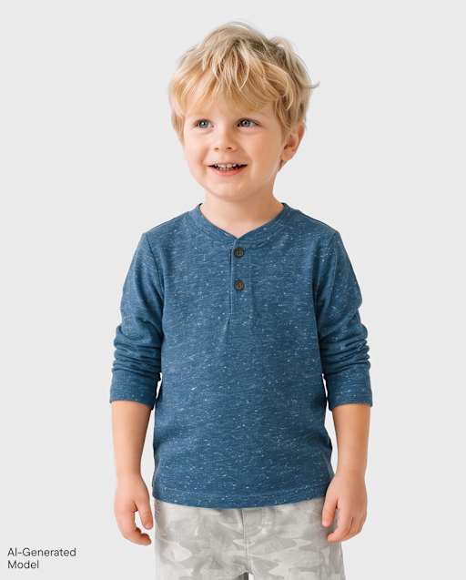 Baby And Toddler Boys Marled Henley Top