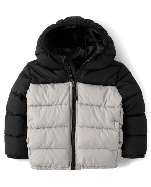 Toddler Boys Colorblock Hooded Puffer Jacket