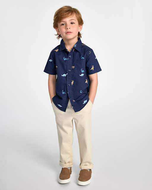 Baby And Toddler Boys Roll Cuff Pull On Chino Pants
