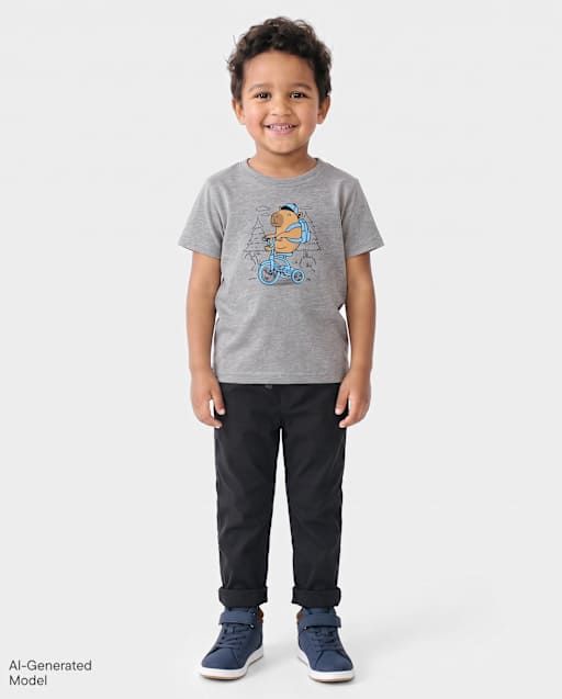 Baby And Toddler Boys Roll Cuff Pull On Chino Pants
