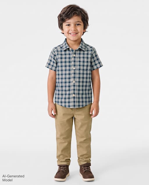 Baby And Toddler Boys Roll Cuff Pull On Chino Pants