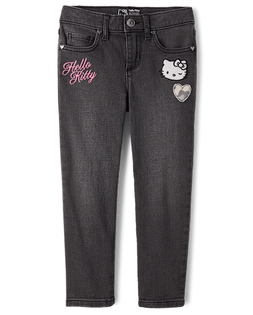 Girls Hello Kitty® Embroidered Pencil Jeans