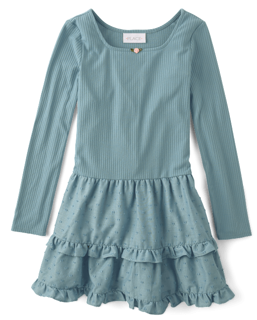 Girls Tiered Drop Waist Dress