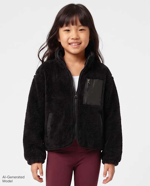 Girls Sherpa Zip Up Jacket